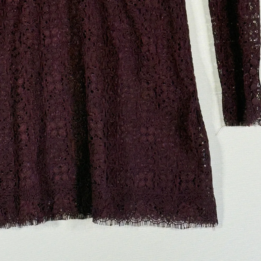 NEW Free‎ People Sz 2 Honey Honey Lace Mini Dress Purple Womens Victorian Party